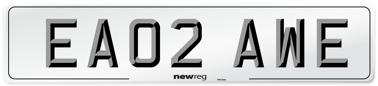 EA02 AWE Number Plate from New Reg
